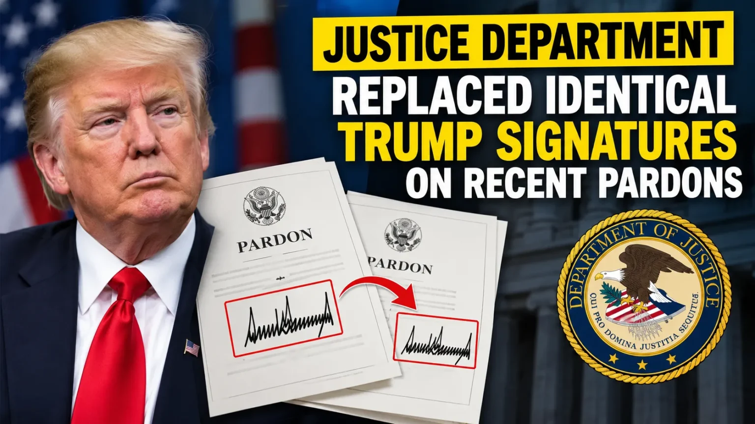 Justice Department Replaced Identical Trump Signatures on Recent Pardons Justice Department Replaced Identical Trump Signatures on Recent Pardons