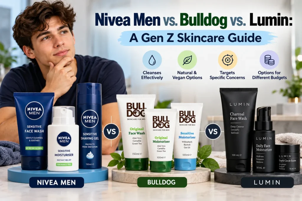 I am a Gen Z man. How does the Nivea Men line stack up against Bulldog or Lumin?