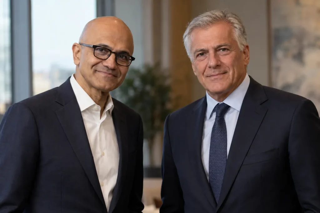Satya Nadella and Michel Vounatsos: Separate Paths, No Direct Ties 4 Satya Nadella and Michel Vounatsos: Separate Paths, No Direct Ties