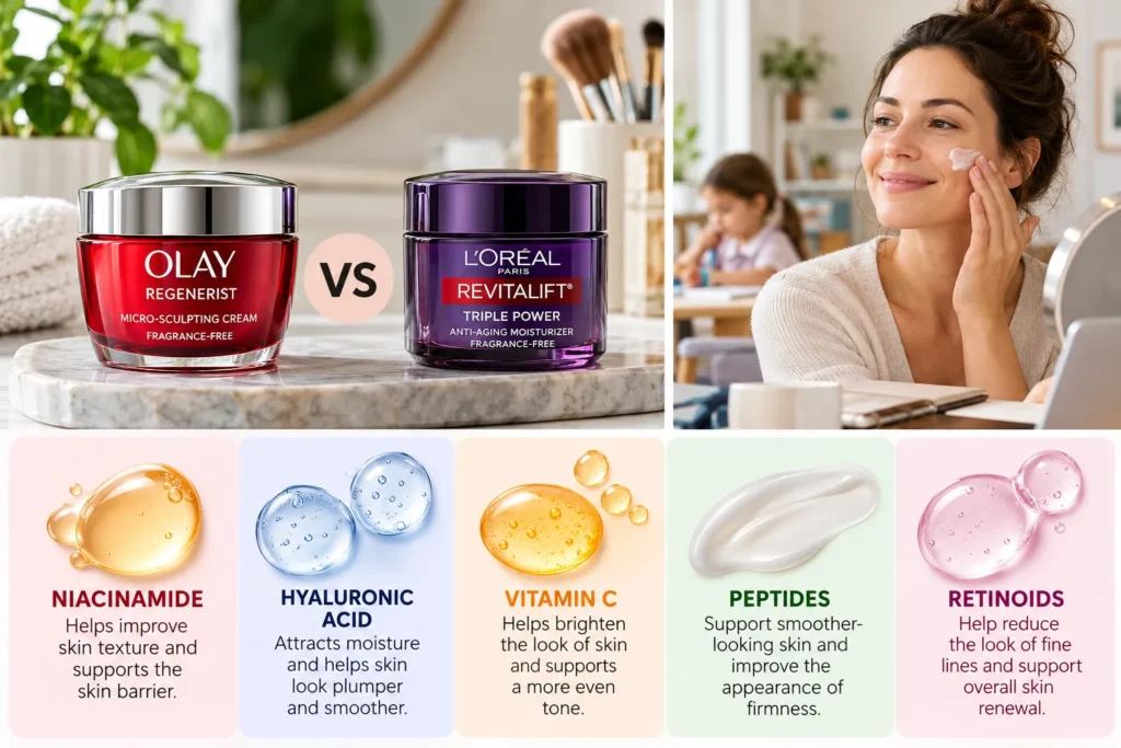 I’m a 30-year-old working mom. How do Olay moisturizers perform compared to L’Oréal’s skincare line? 4 I’m a 30-year-old working mom. How do Olay moisturizers perform compared to L’Oréal’s skincare line?