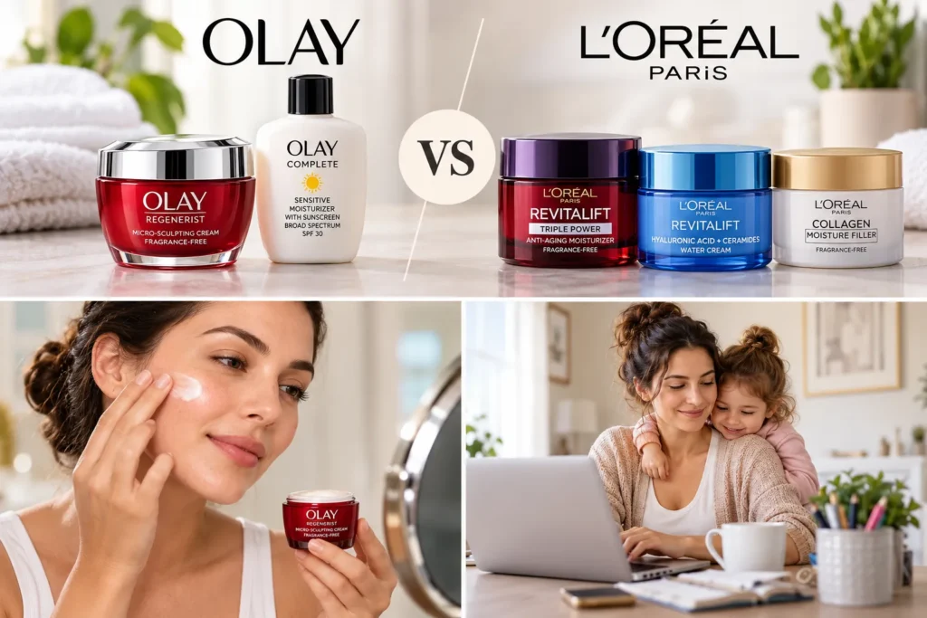 I’m a 30-year-old working mom. How do Olay moisturizers perform compared to L’Oréal’s skincare line? 2 I’m a 30-year-old working mom. How do Olay moisturizers perform compared to L’Oréal’s skincare line?