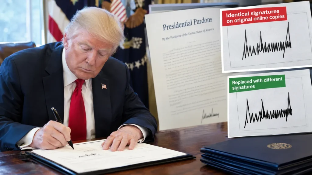 Justice Department Replaced Identical Trump Signatures on Recent Pardons 3 Justice Department Replaced Identical Trump Signatures on Recent Pardons