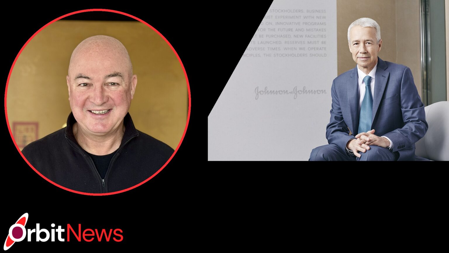Alan Jope and Joaquin Duato: Career Changes and Corporate Leadership Alan Jope and Joaquin Duato in the OrbitNews black frame, red circular inset and slanted right panel