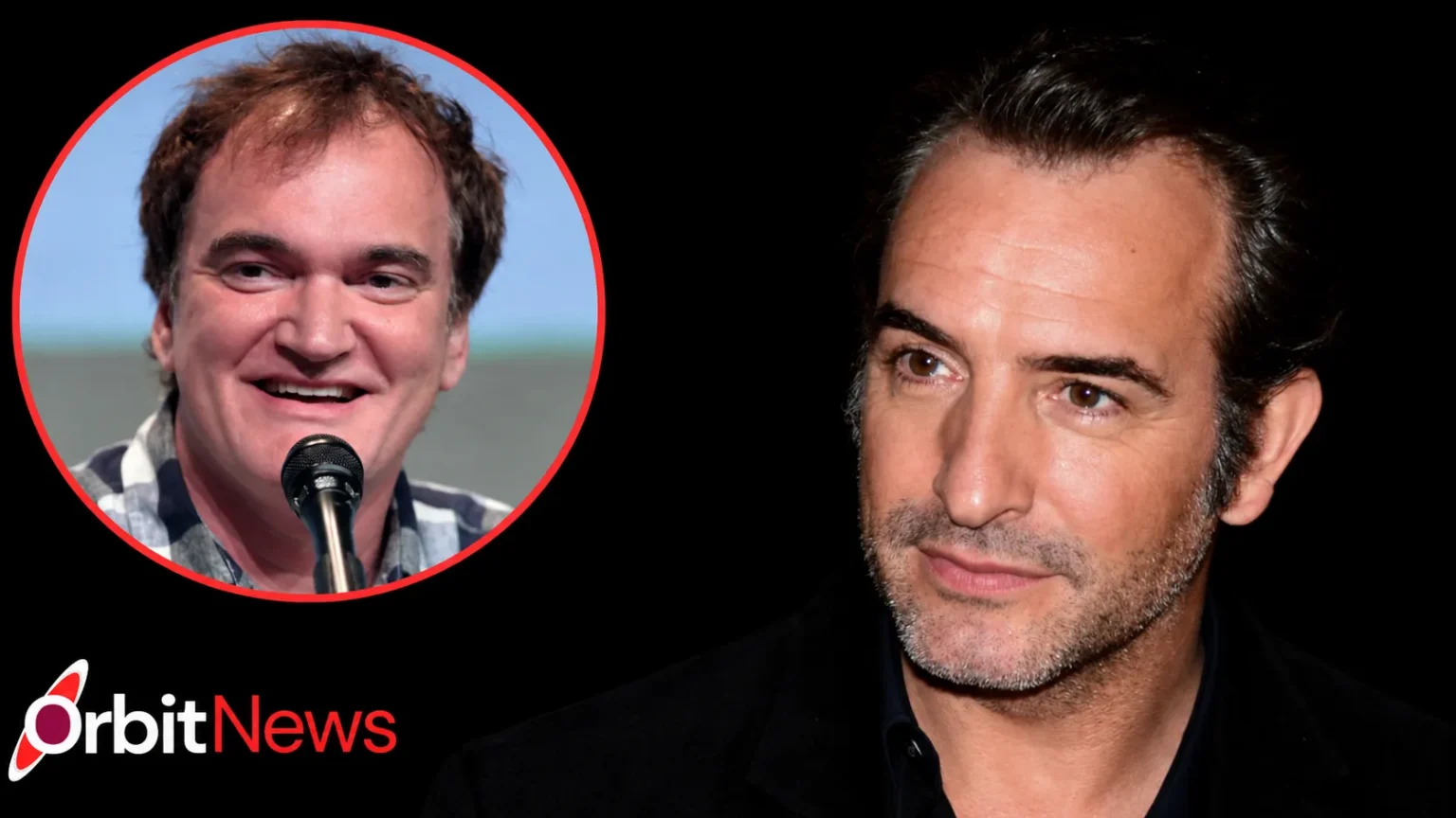 Quentin Tarantino and Jean Dujardin in an OrbitNews editorial composite