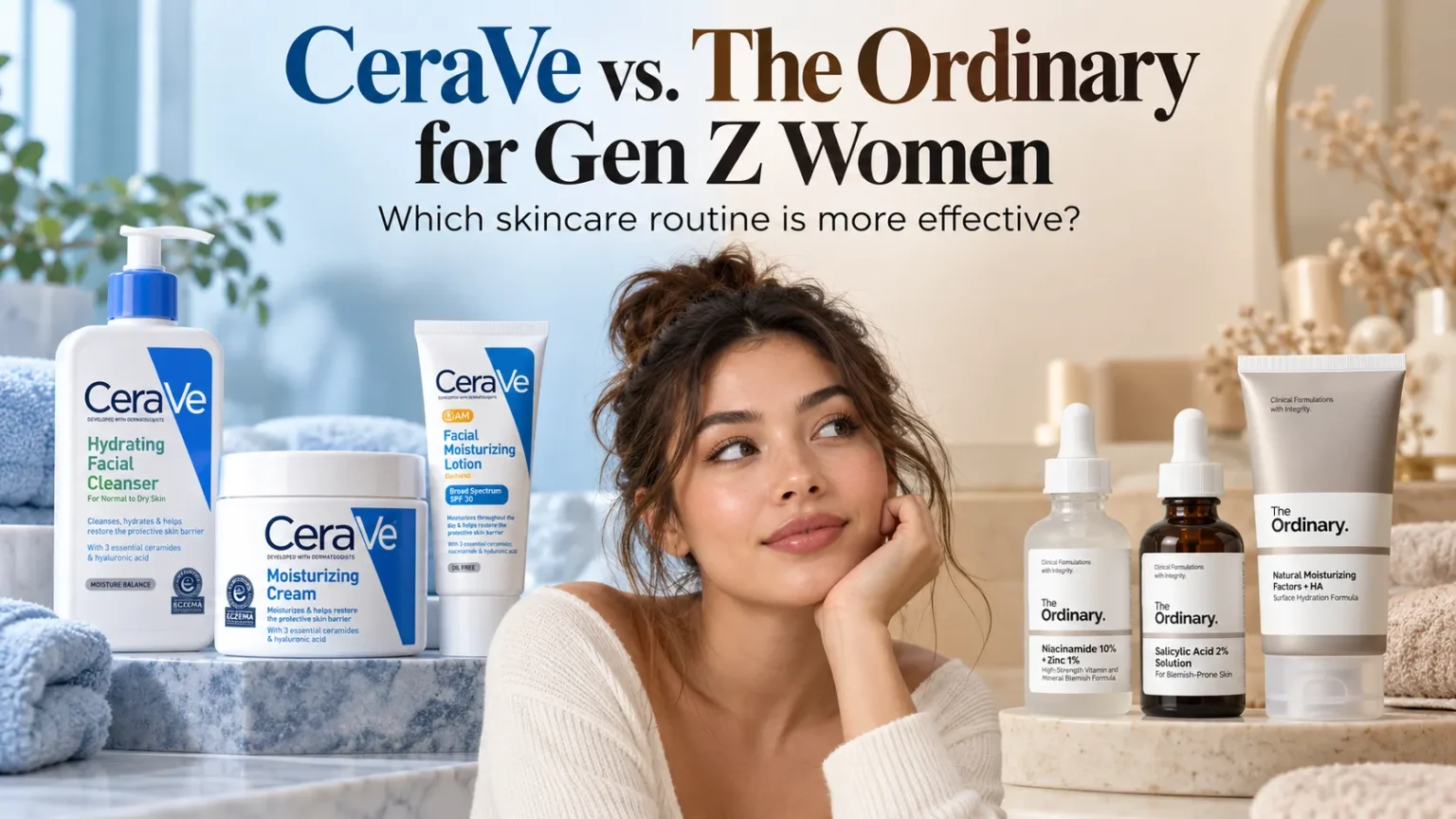 I am a Gen Z woman. How does CeraVe compare to The Ordinary in terms of skincare effectiveness?