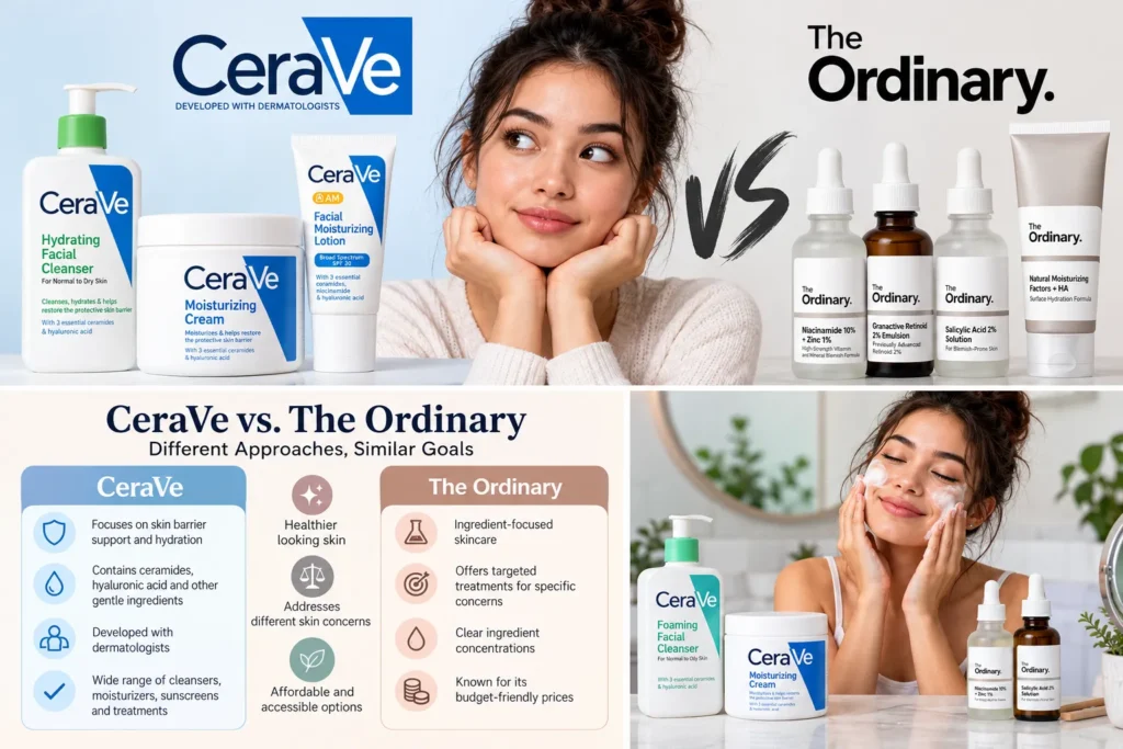 I am a Gen Z woman. How does CeraVe compare to The Ordinary in terms of skincare effectiveness?