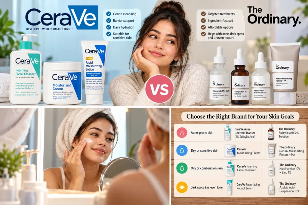I am a Gen Z woman. How does CeraVe compare to The Ordinary in terms of skincare effectiveness?