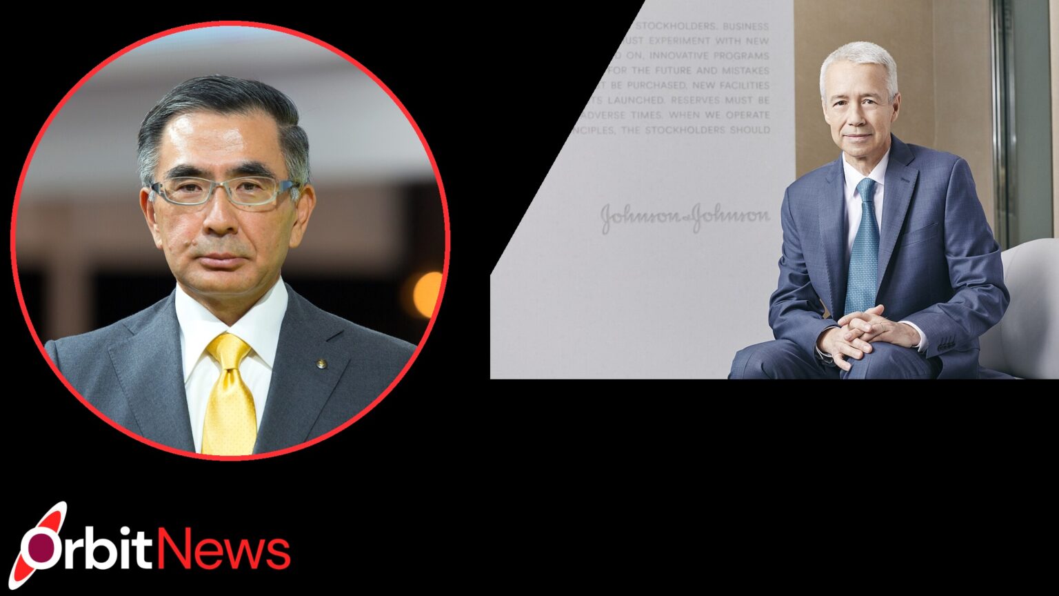 Toshihiro Suzuki and Joaquin Duato in the OrbitNews black frame, red circular inset and slanted right panel